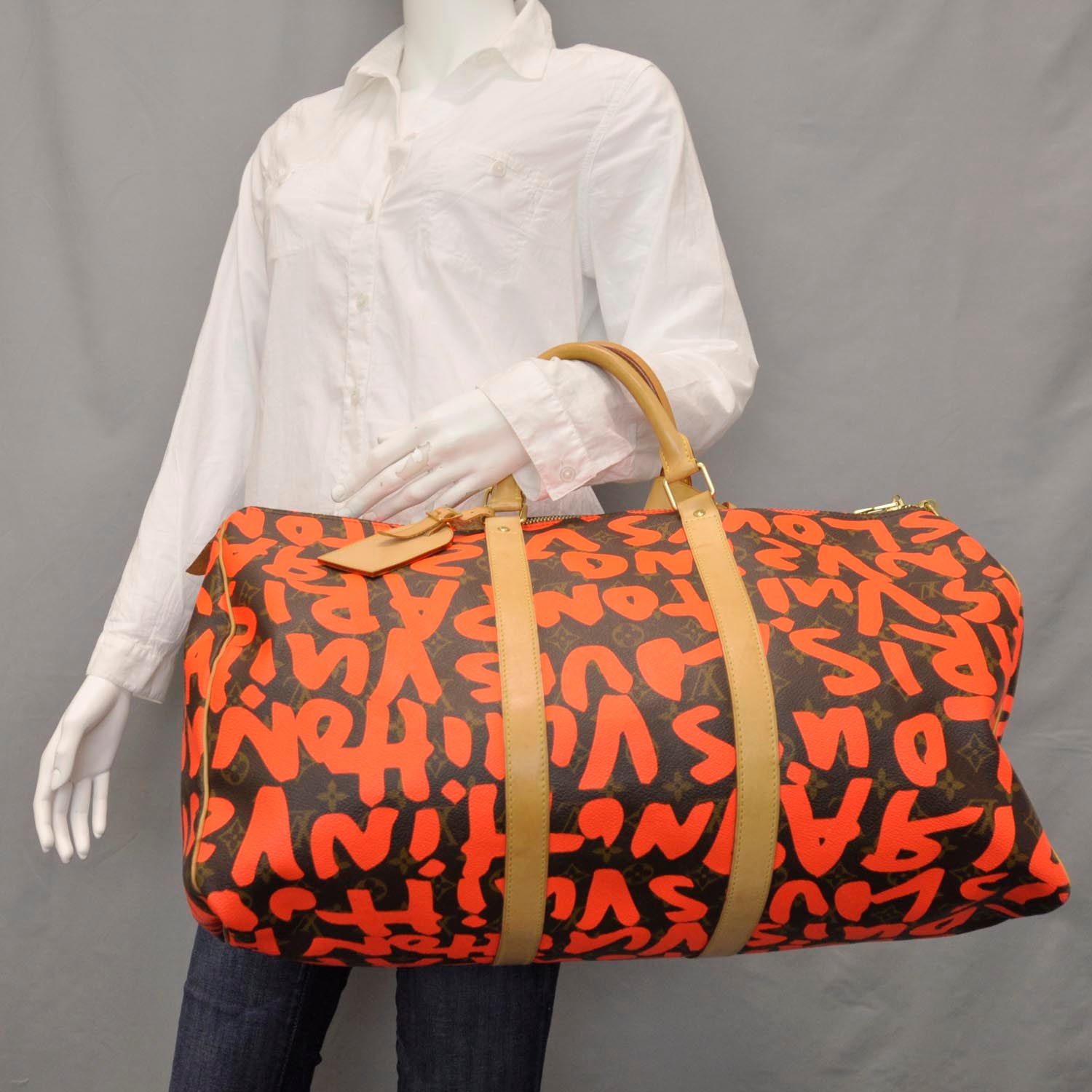 Louis Vuitton Monogram Graffiti Keepall 50 Orange 2 of 11