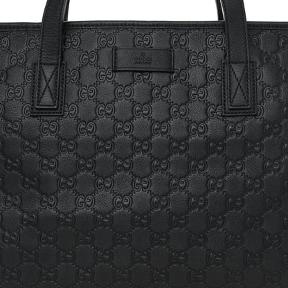 Gucci Guccissima Medium Zippered Shopping Tote Black 8 of 10