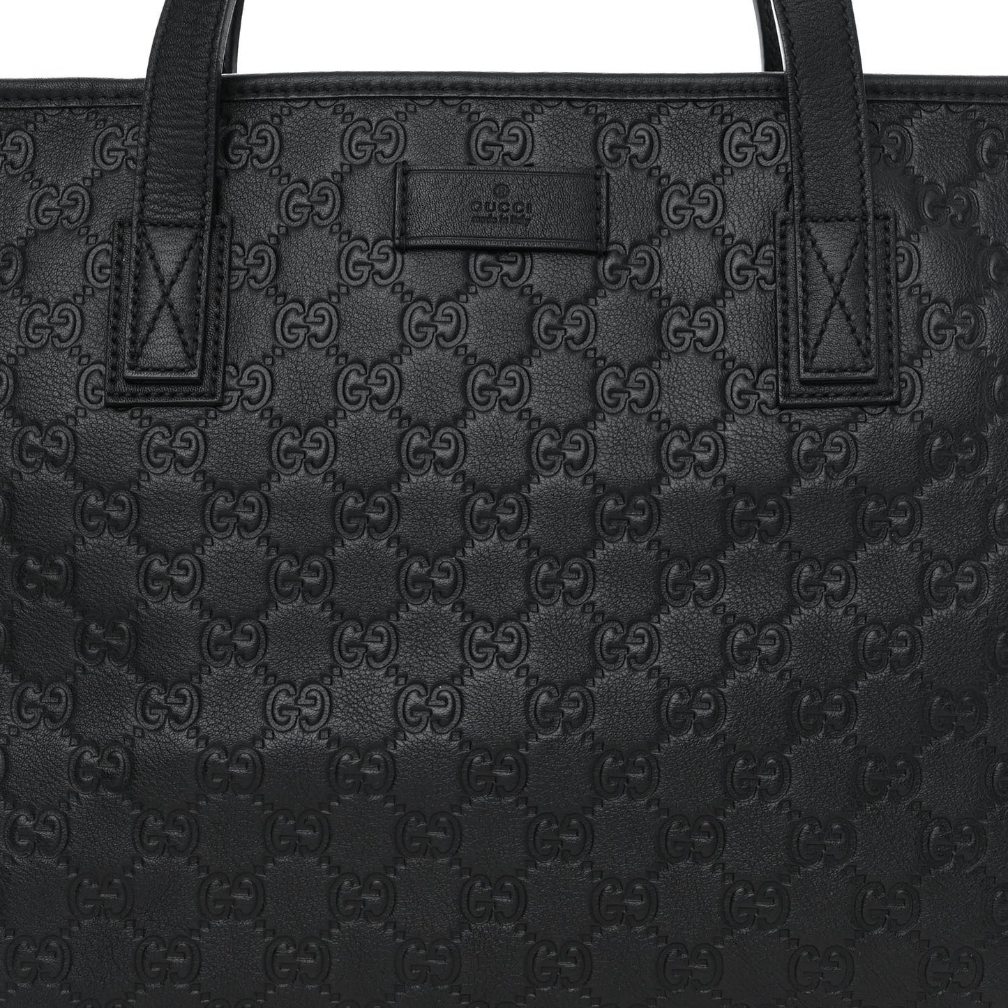 Guccissima Medium Zippered Shopping Tote Black