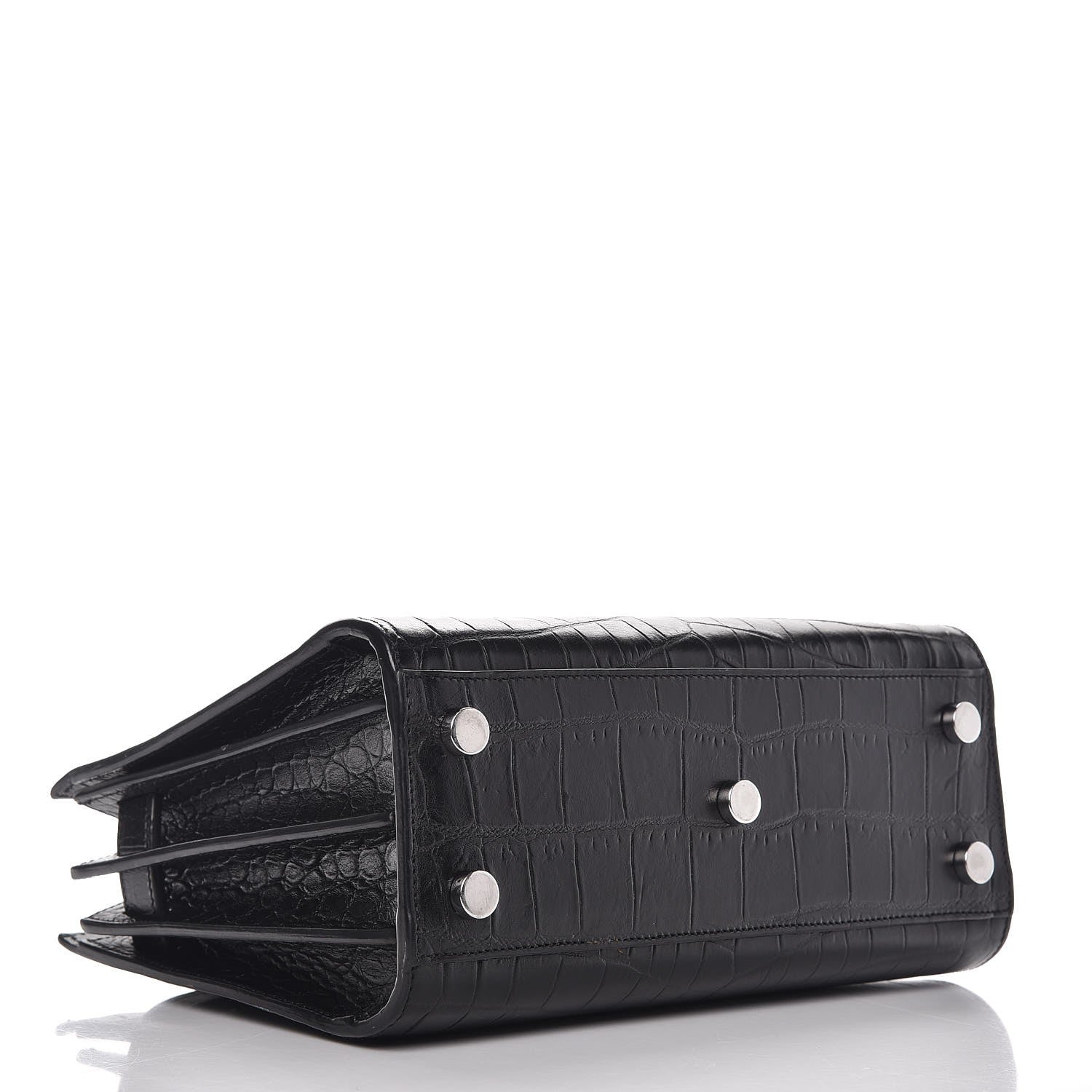 Saint Laurent Croc Calfskin Embossed Nano Sac De Jour Black 5 of 12