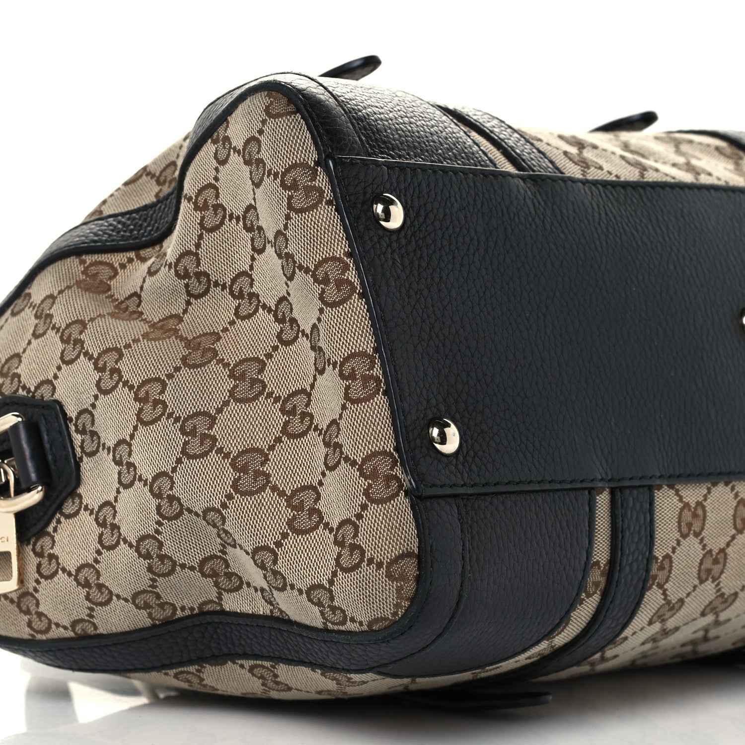 Gucci Monogram Cellarius Calfskin Large Boston Beige Ebony Black 10 of 13