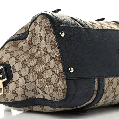 Gucci Monogram Cellarius Calfskin Large Boston Beige Ebony Black 10 of 13