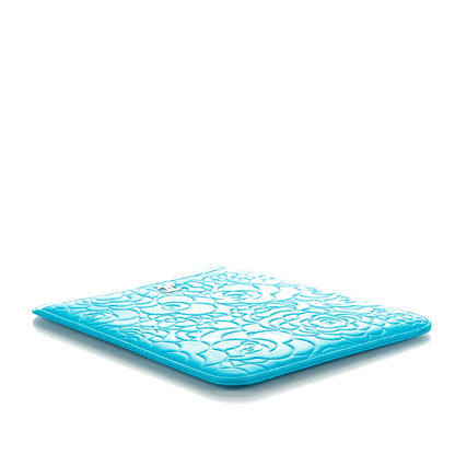 Chanel Lambskin Camellia Embossed iPad Case Turquoise 4 of 8