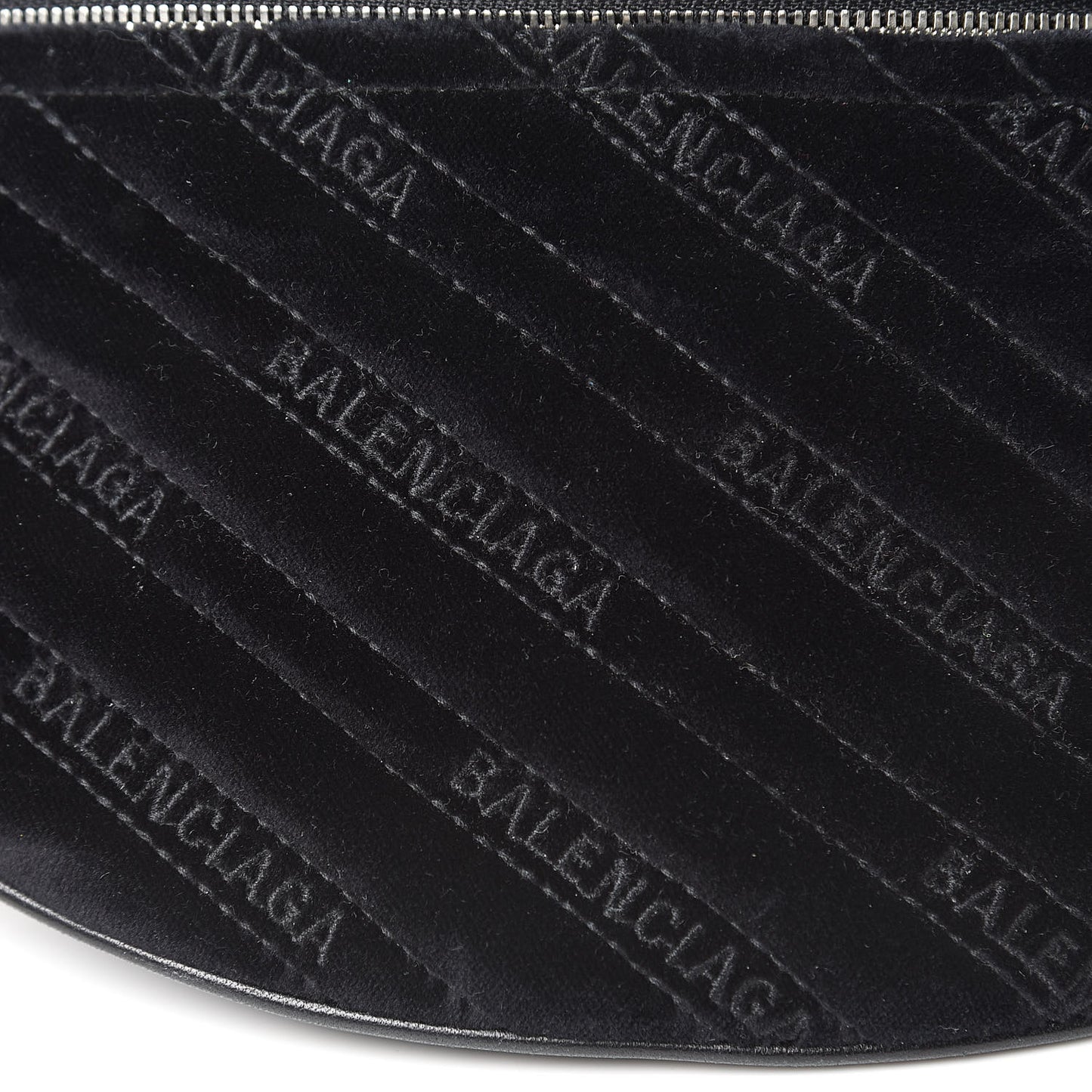 Crushed Velvet Diagonal Allover Logo Matelasse XS Souvenir Belt Bag Black