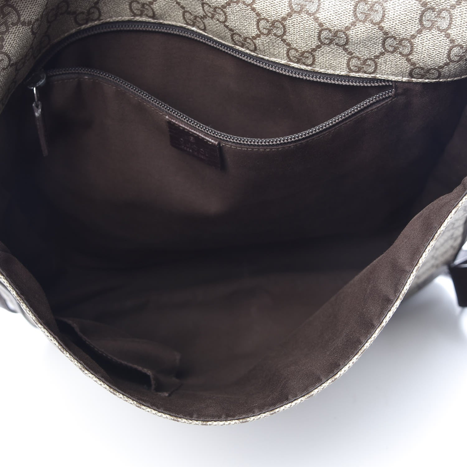 Gucci GG Plus Monogram Web Large Flap Messenger Bag Beige Dark Brown 5 of 14