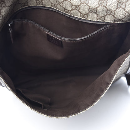 Gucci GG Plus Monogram Web Large Flap Messenger Bag Beige Dark Brown 5 of 14