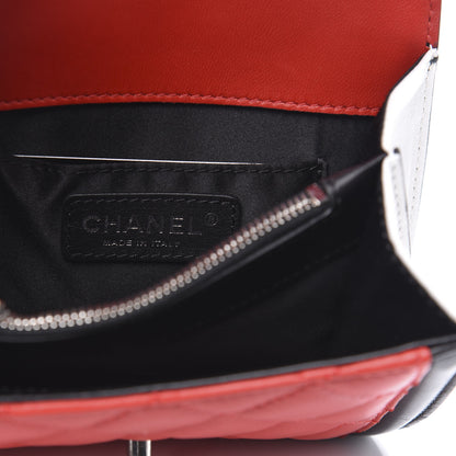 Chanel Lambskin Quilted Mini Graphic Flap Bag Red Black White 6 of 11
