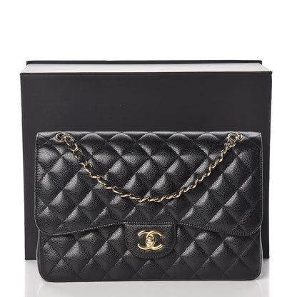 Chanel Caviar Quilted Jumbo Double Flap Black 10 of 10