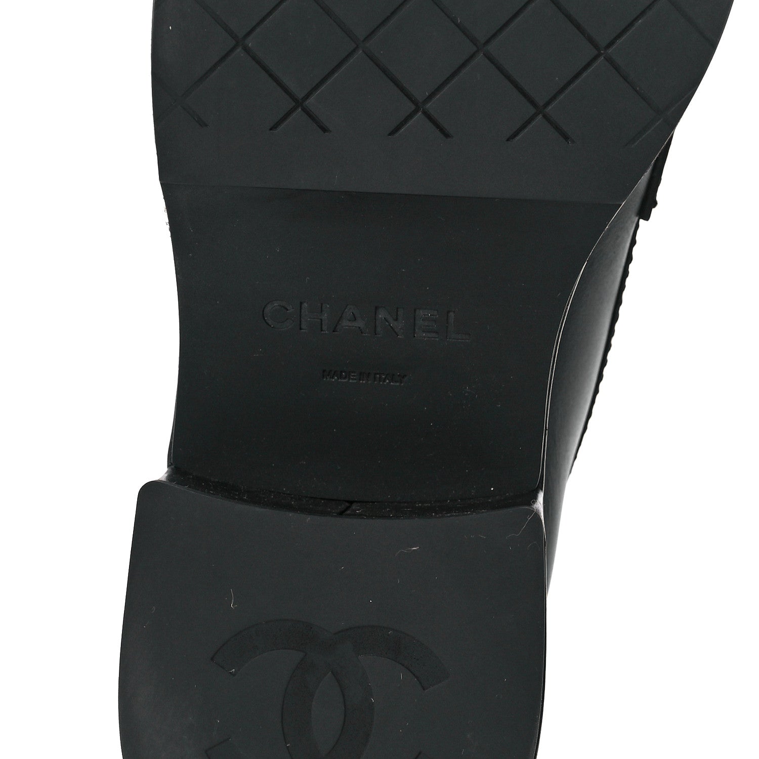 Chanel Calfskin CC Platform Loafers 38.5 Black 7 of 9