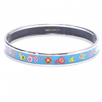 Hermes Enamel Narrow Printed Bracelet Tohu Bohu Bleu 65 1 of 5