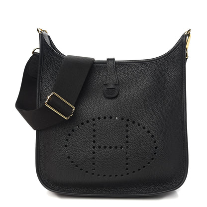 Hermes Taurillon Clemence Evelyne III PM Black 1 of 9