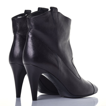Chanel Lambskin Cap Toe Ankle Boots 39 Black 4 of 9