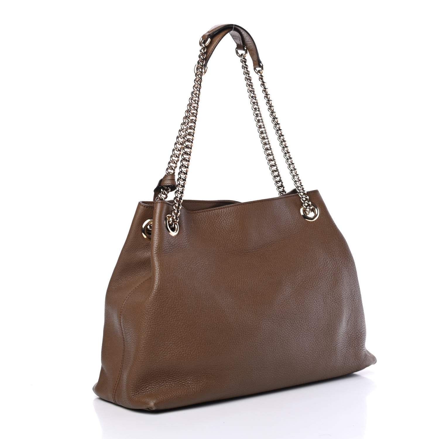 Gucci Pebbled Calfskin Medium Soho Chain Shoulder Bag Maple Brown 2 of 4
