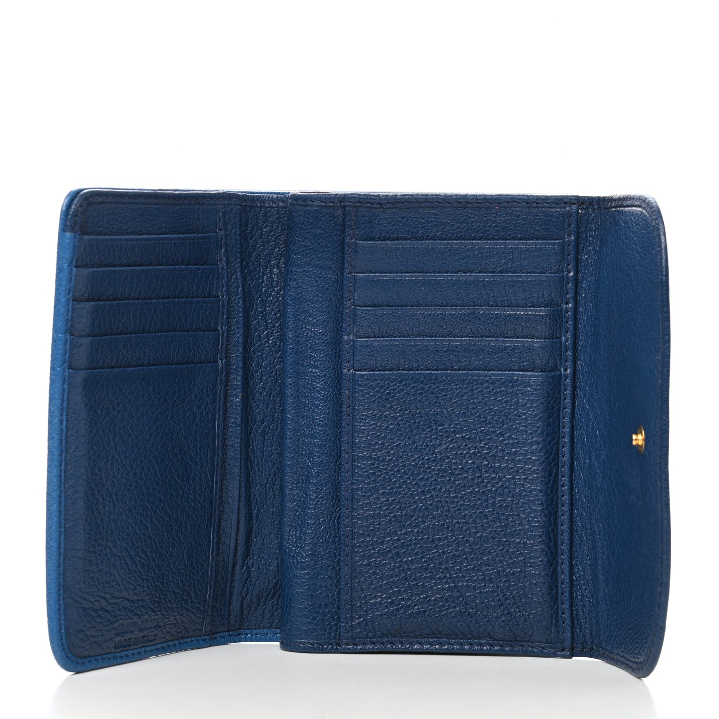 Goatskin Madras Compact Flap Wallet Cobalto Marea