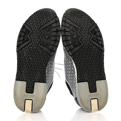 Hermes Knit Bi-Color Womens Addict Sneakers 40 Black White 5 of 11
