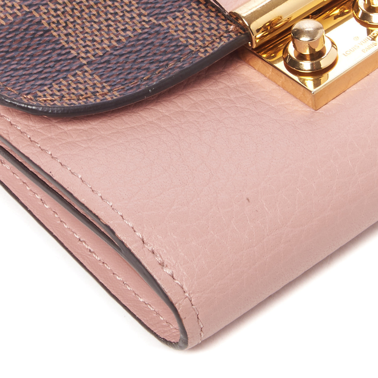Damier Ebene Croisette Compact Wallet Magnolia