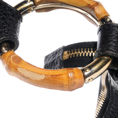 Gucci Leather Half Moon Bamboo Ring Hobo Black 5 of 9