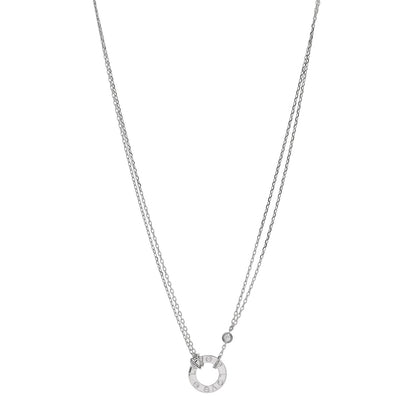 Cartier 18K White Gold 2 Diamond LOVE Necklace 1 of 4