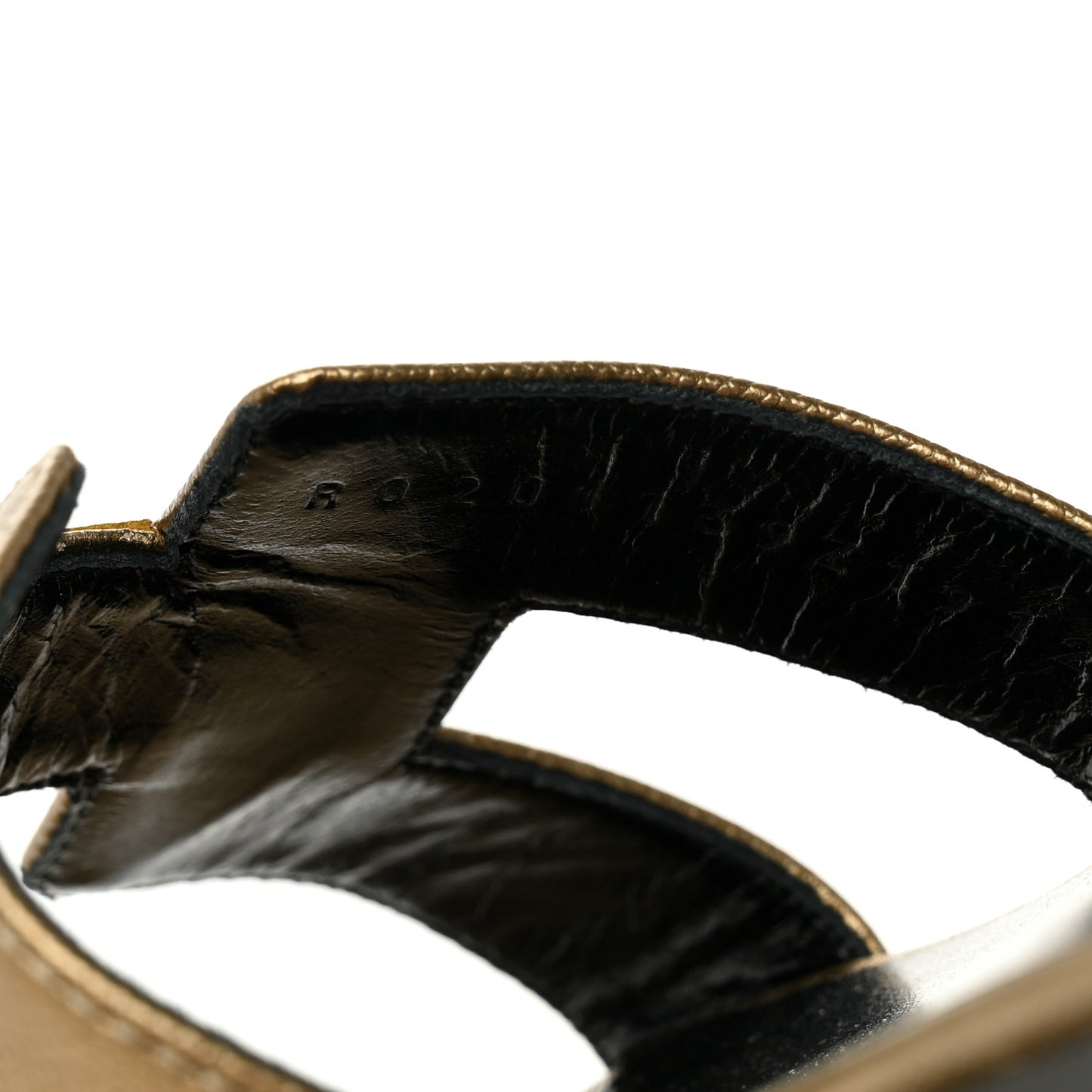 Metallic Epsom Oran Sandals 38 Vert Bronze