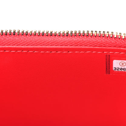 Chanel Caviar Quilted Small Vanity Case With Chain Red 7 of 10