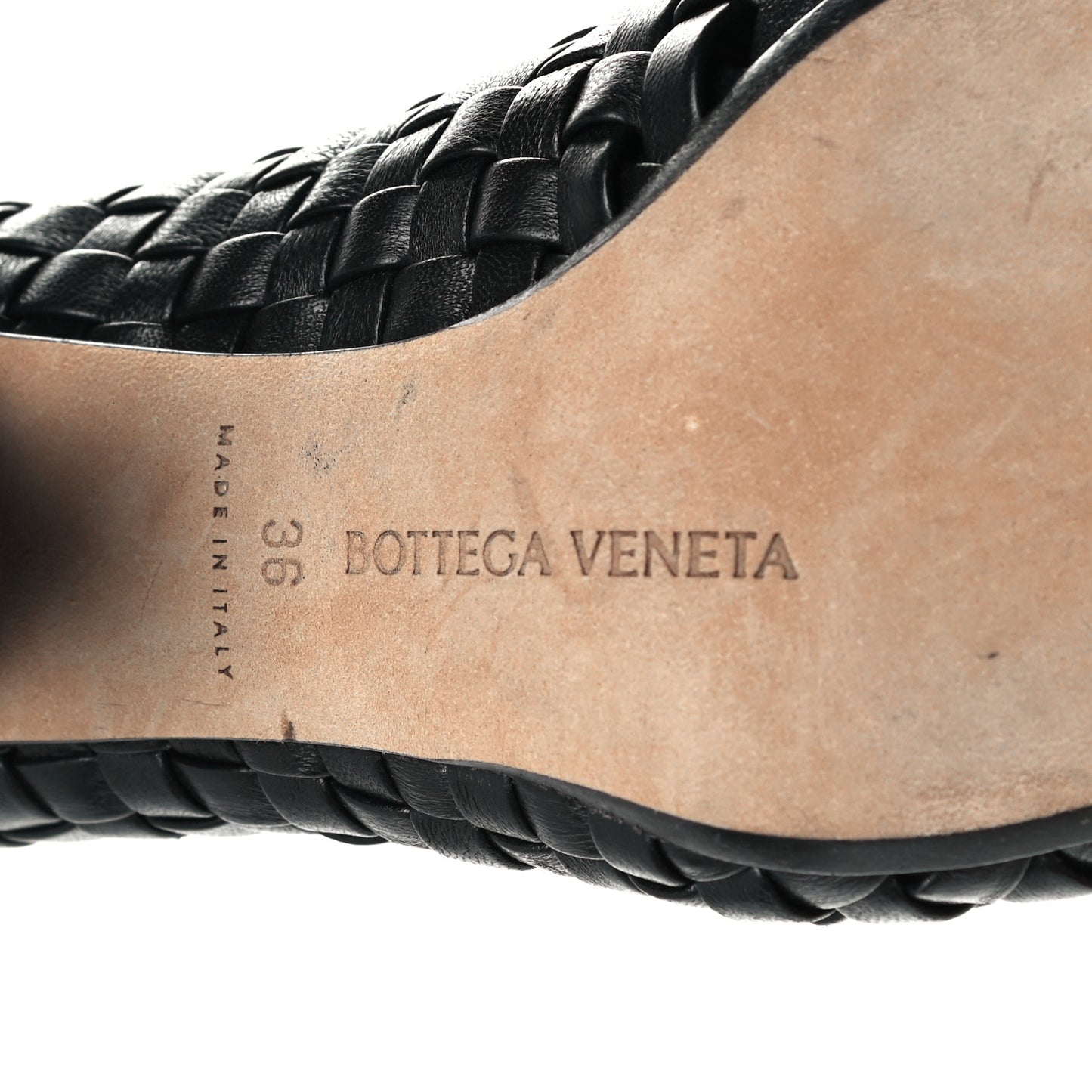 Nappa Intrecciato Ankle Boots 36 Black