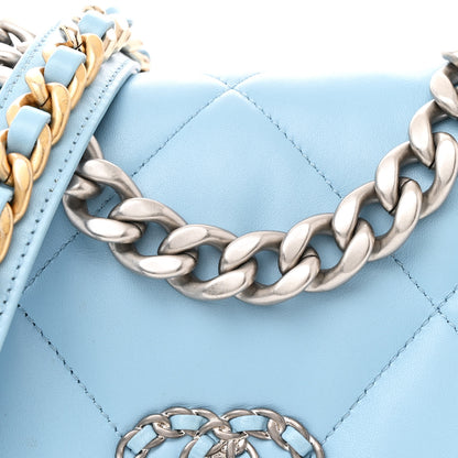 Chanel Lambskin Quilted Medium Chanel 19 Flap Light Blue 8 of 11