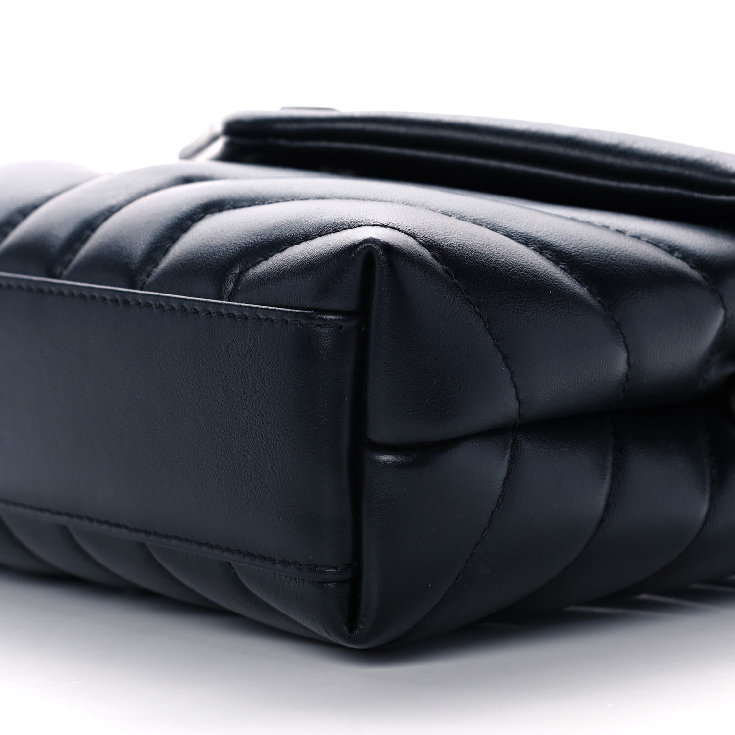 Saint Laurent Calfskin Y Quilted Monogram Toy Loulou Crossbody Bag Black 12 of 14