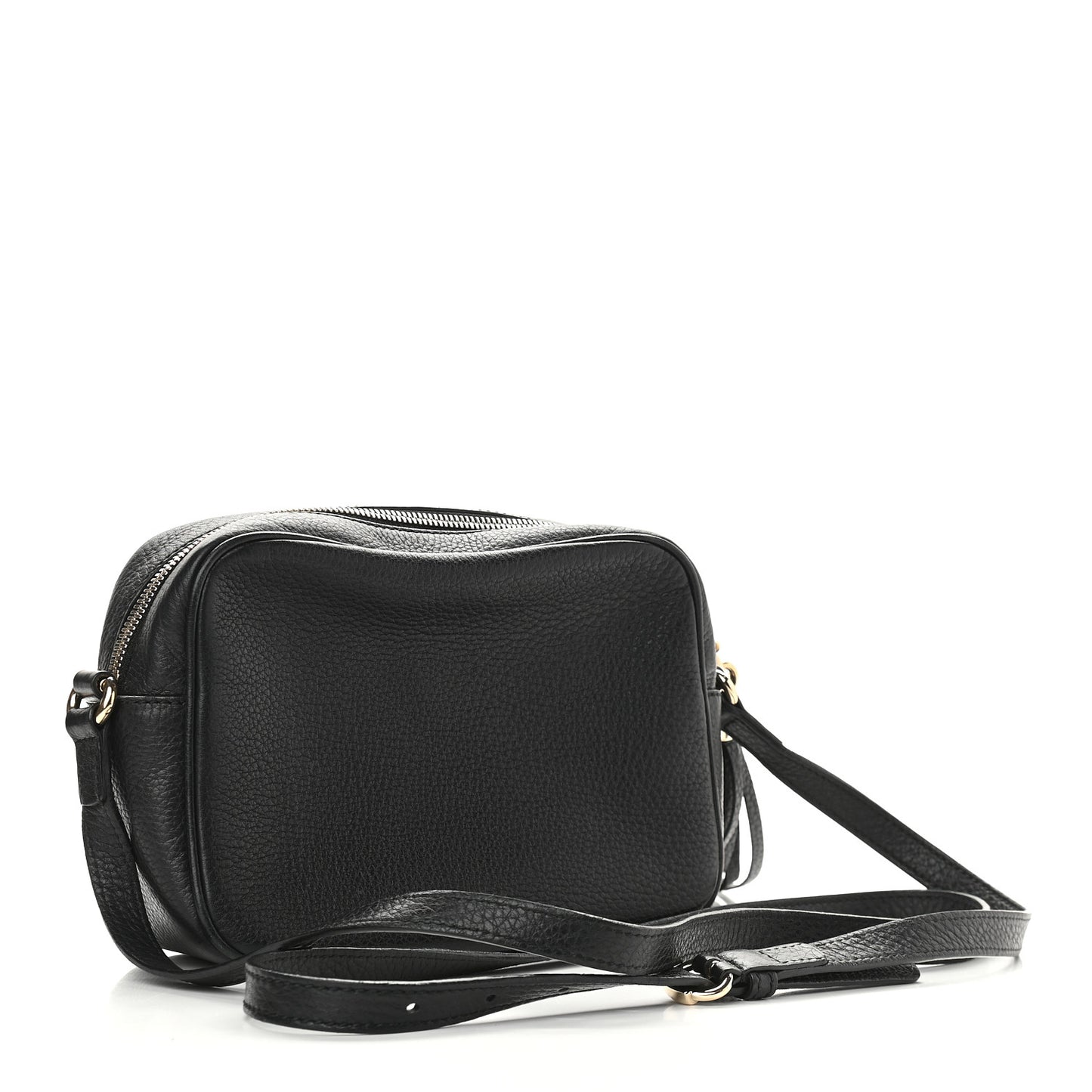 Pebbled Calfskin Small Soho Disco Bag Black