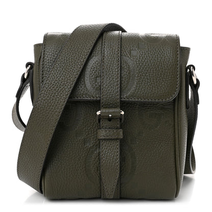 Gucci Piuma Calfskin Jumbo GG Embossed Small Messenger Bag Dark Green 1 of 11
