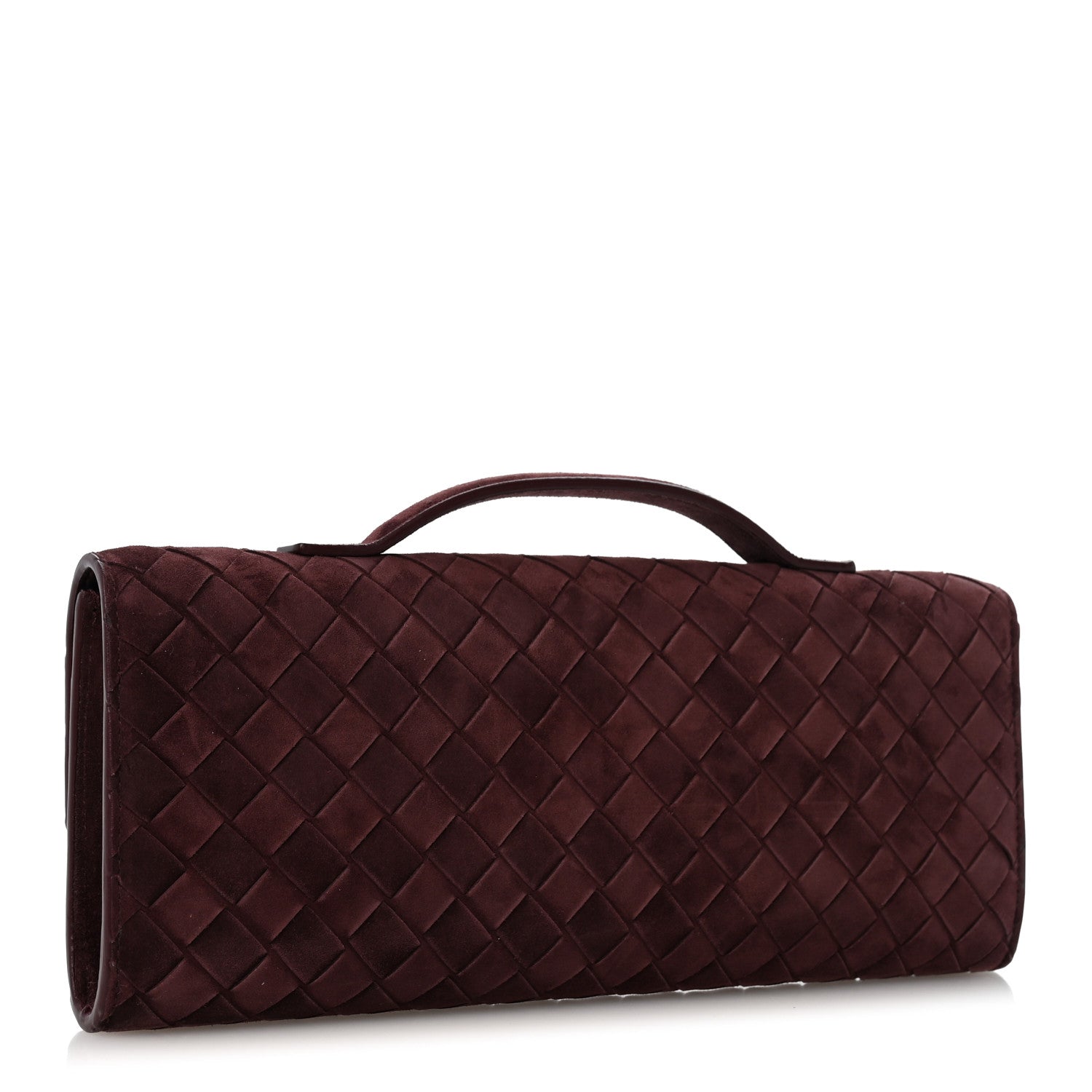 Bottega Veneta Suede Intrecciato Long Andiamo Top Handle Deep Mahogany 3 of 12