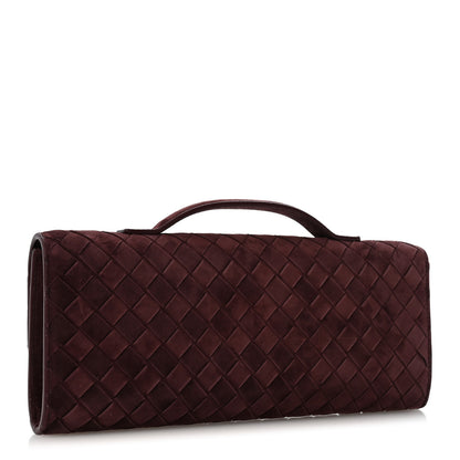 Bottega Veneta Suede Intrecciato Long Andiamo Top Handle Deep Mahogany 3 of 12