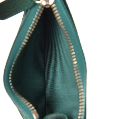 Chanel Metallic Caviar Quilted CC Zip Card Holder Green 5 of 8