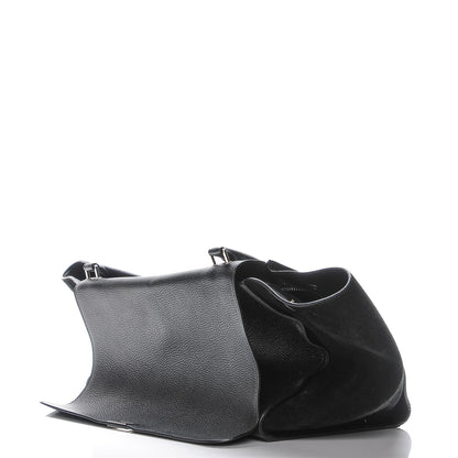 Celine Drummed Calfskin Suede Large Trapeze Black 9 of 9