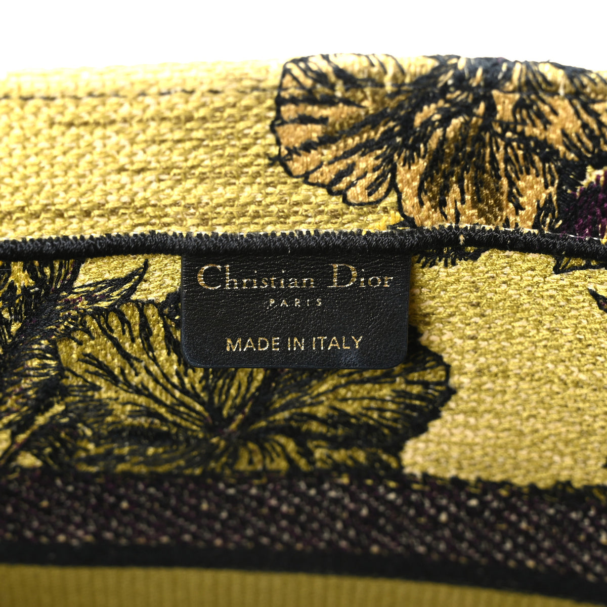 Canvas Embroidered Medium Toile de Jouy Voyage Book Tote Yellow Multicolor