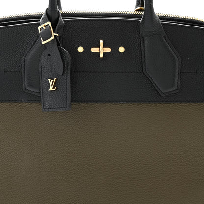Louis Vuitton Calfskin City Steamer MM Kaki Black 8 of 10