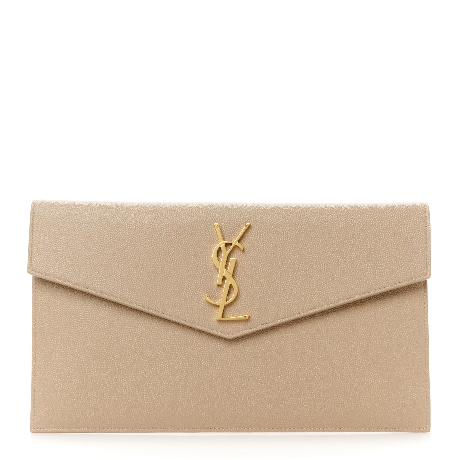 Saint Laurent Grain De Poudre Uptown Pouch Dark Beige 1 of 8