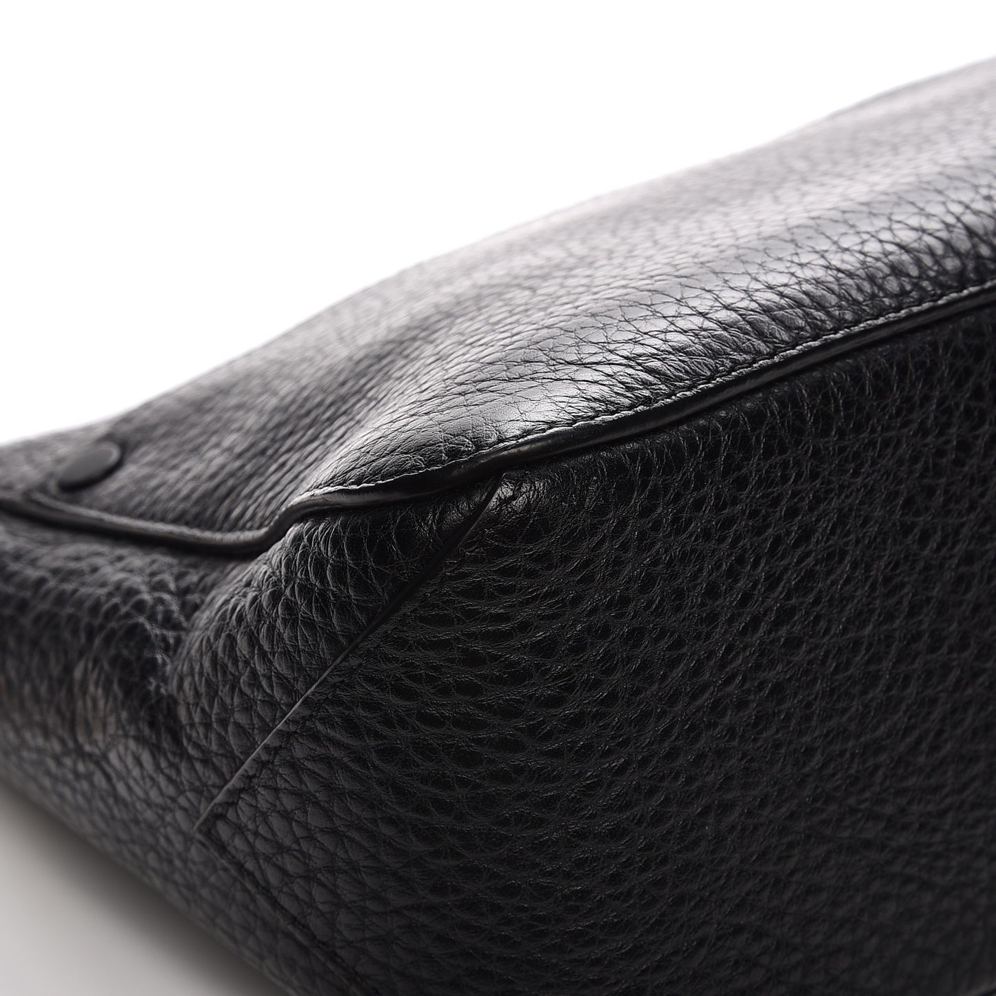 Pebbled Calfskin Small Courier Black