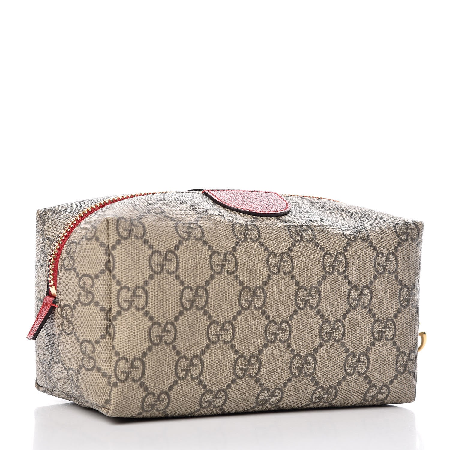 Gucci Soft GG Supreme Monogram Calfskin Medium Ophidia Cosmetic Case Beige Ebony Hibiscus Red 3 of 8