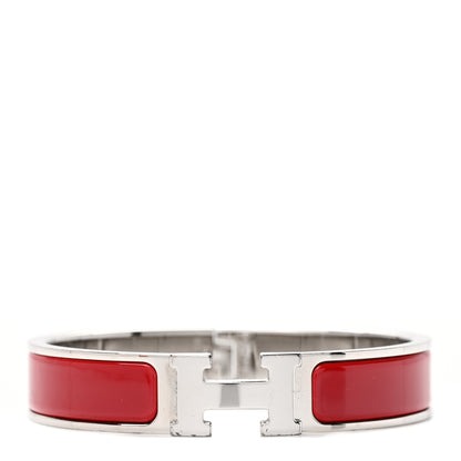 Hermes Enamel Narrow Clic Clac H Bracelet PM Rouge Vif 1 of 6
