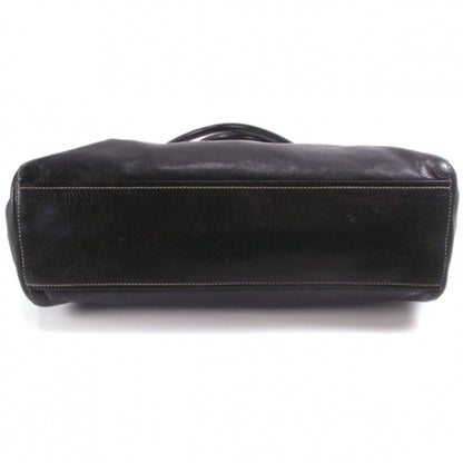 Prada Leather Easy Foldover Pushlock Work Bag Black 4 of 14