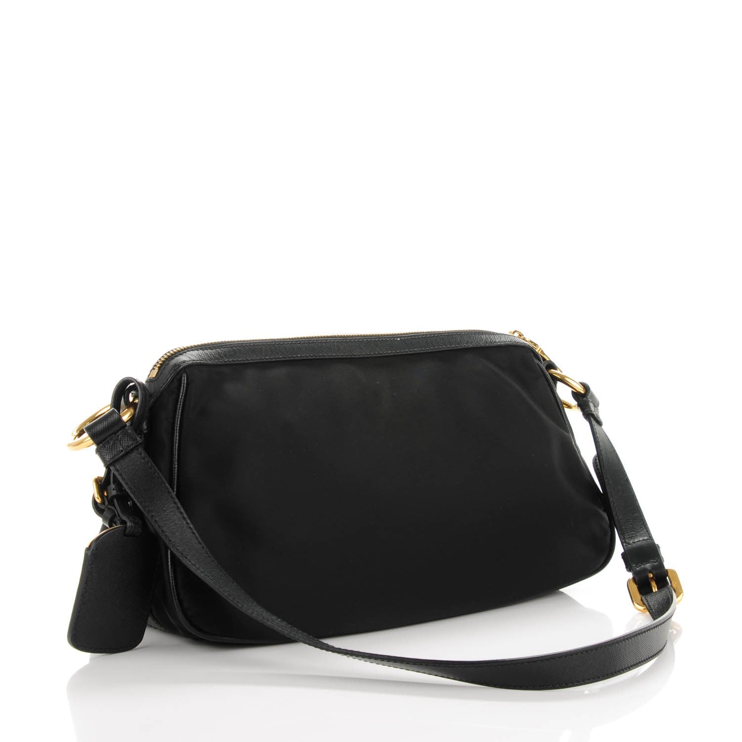 Prada Tessuto Nylon Jacquard Logo Shoulder Bag Nero Black 3 of 7