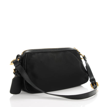 Prada Tessuto Nylon Jacquard Logo Shoulder Bag Nero Black 3 of 7