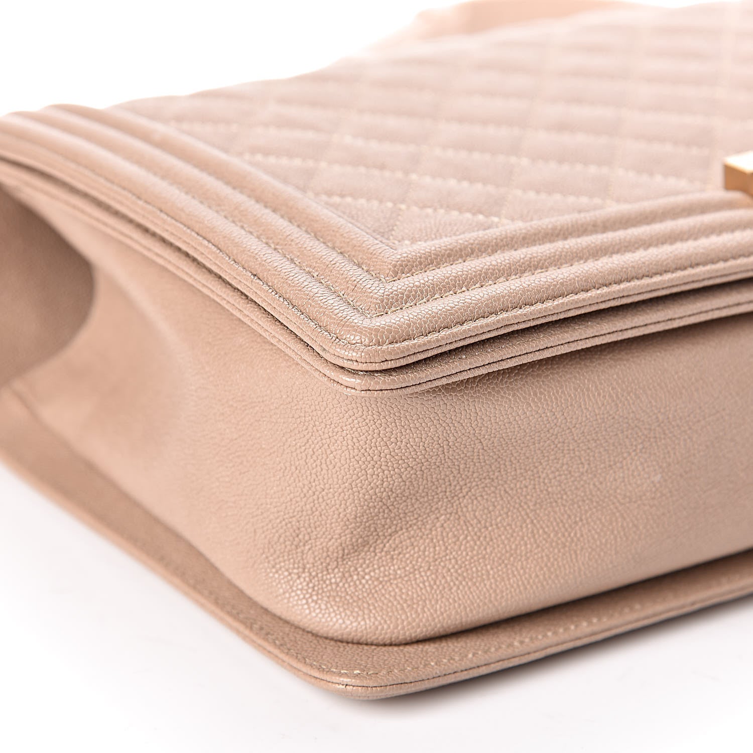 Chanel Caviar Quilted New Medium Boy Flap Dark Beige 9 of 12