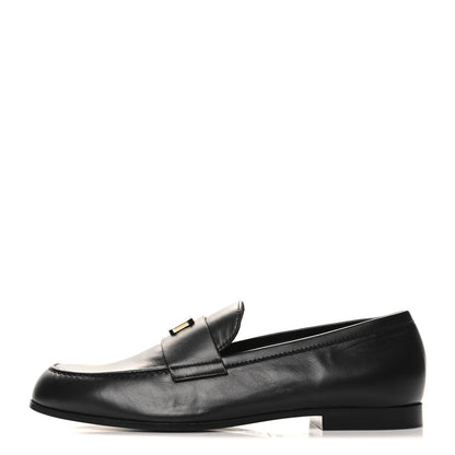 Chanel Lambskin Enamel CC Moccasin Loafers 40.5 Black 1 of 10