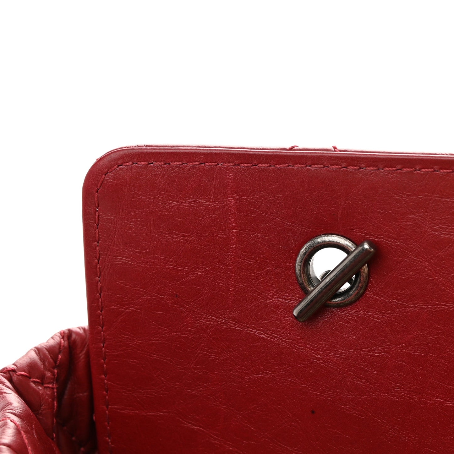 Aged Calfskin Quilted Reissue 2.55 Tote Red