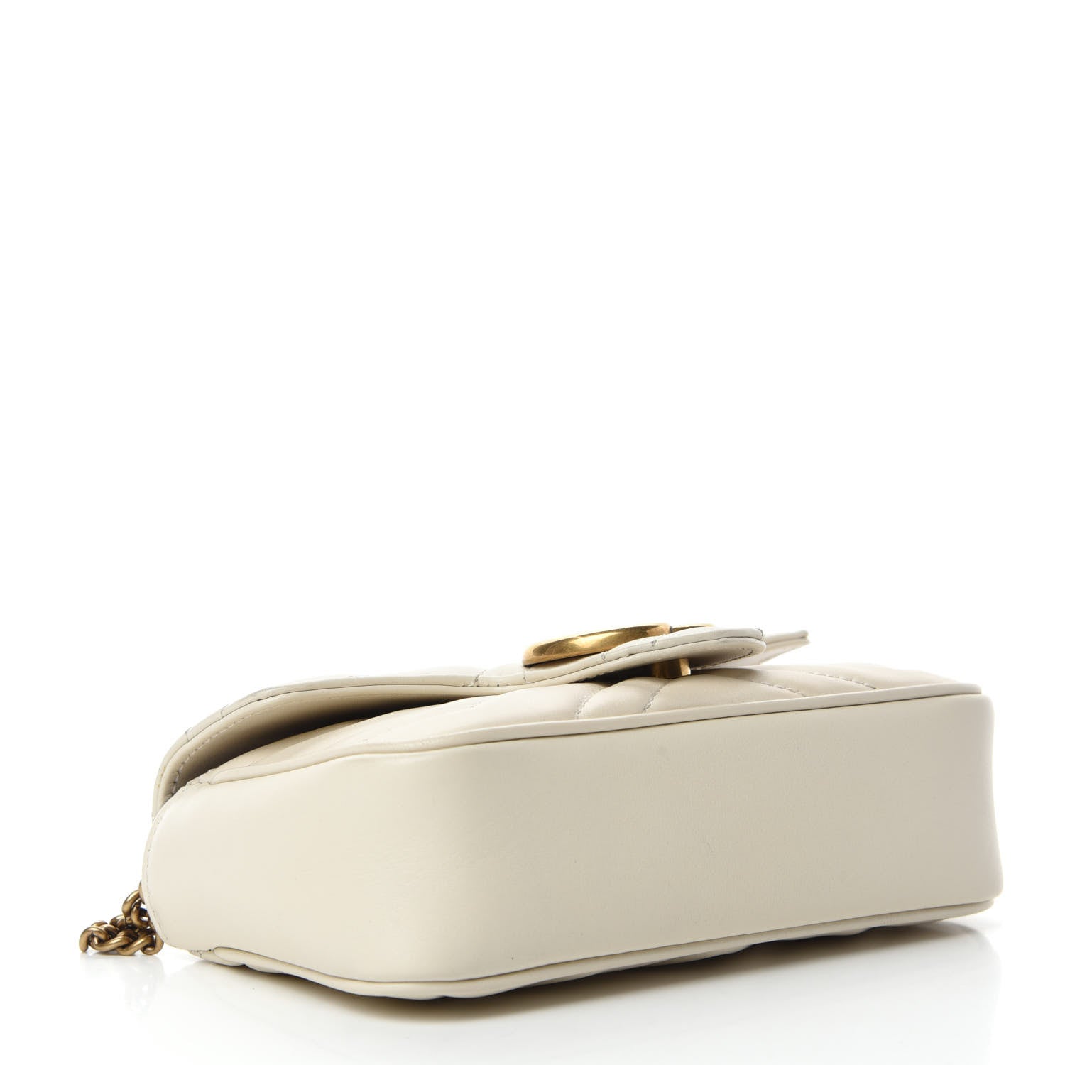 Gucci Calfskin Matelasse Super Mini GG Marmont Shoulder Bag White 4 of 10