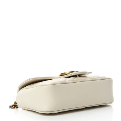 Gucci Calfskin Matelasse Super Mini GG Marmont Shoulder Bag White 4 of 10