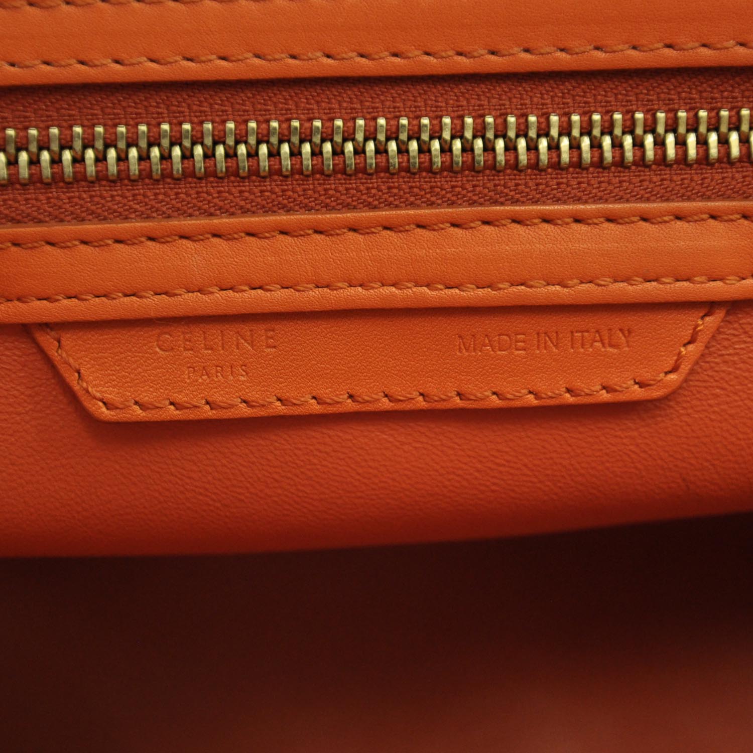 Celine Smooth Calfskin Mini Luggage Orange 8 of 10