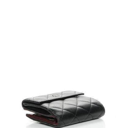 Chanel Lambskin Quilted Compact French Flap Wallet Black 4 of 9