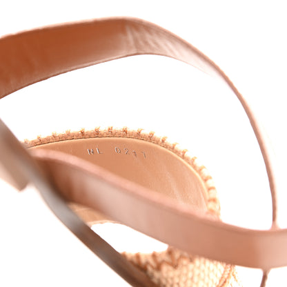 Louis Vuitton Raffia Calfskin Monogram Sienna Flat Sandals 38 Cognac 8 of 10